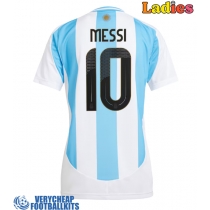 Argentina Lionel Messi #10 Replica Home Shirt Ladies Copa America 2024 Short Sleeve